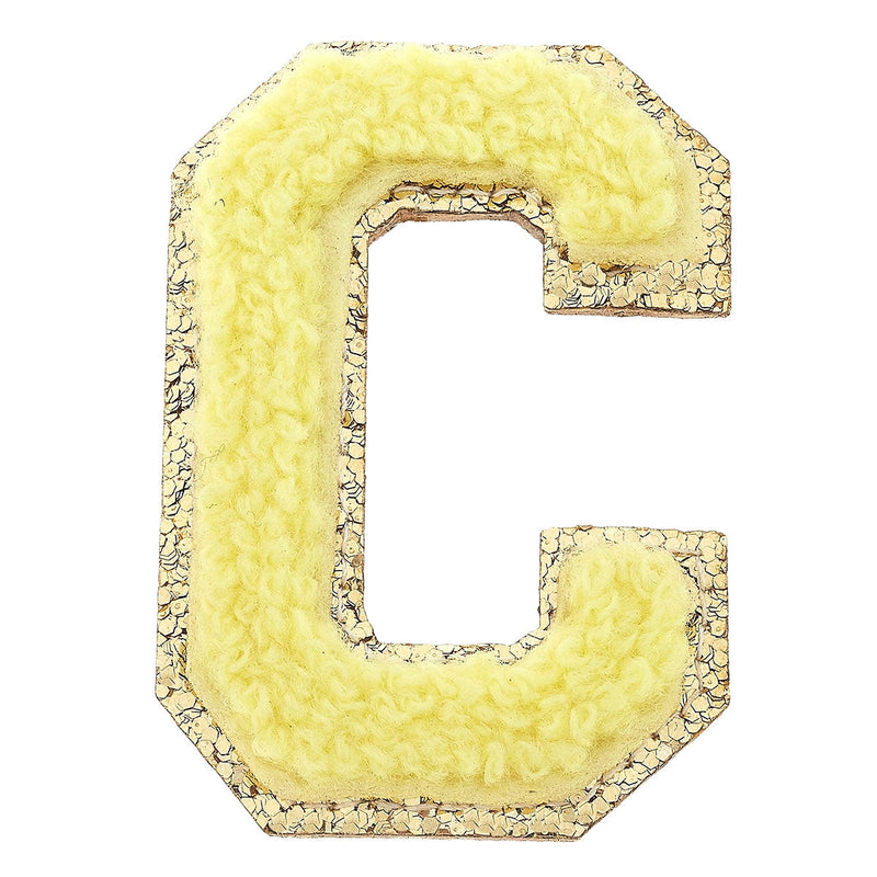 Chenille Glitter Letter Patch