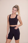 Ribbed Square Neck Cropped Tank