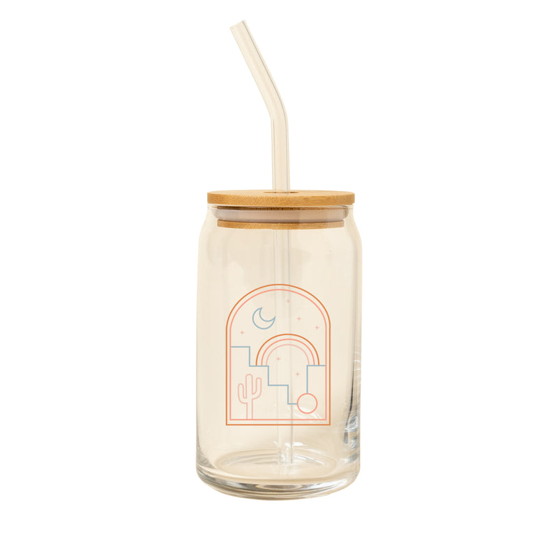 Can Glass with Lid & Straw