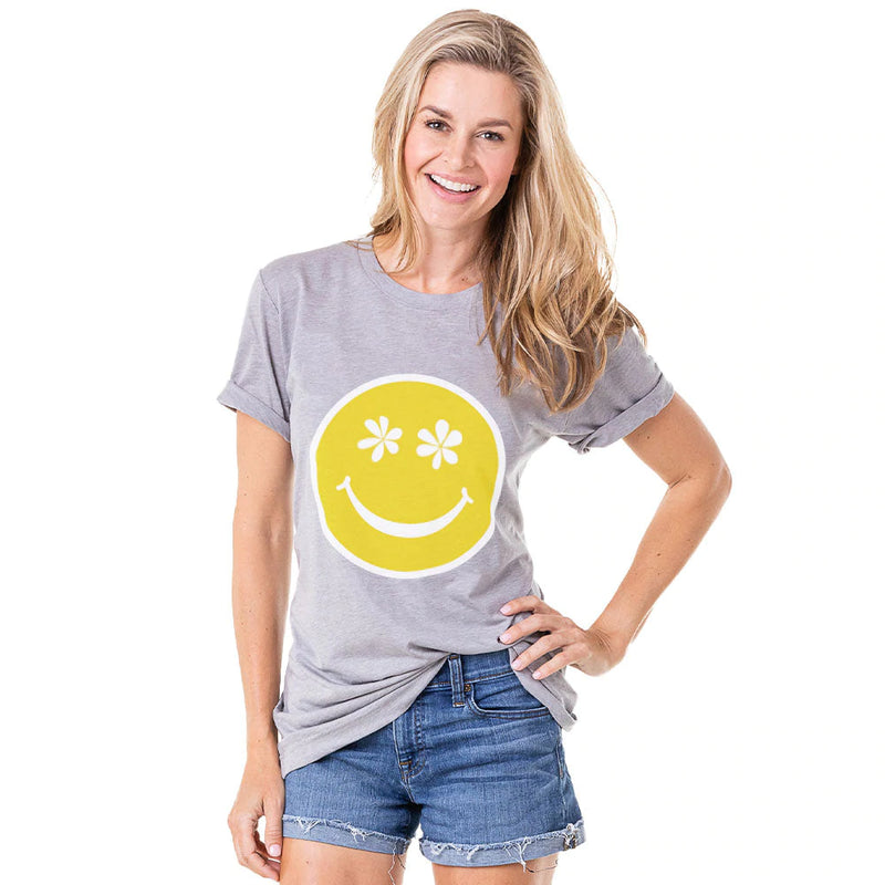 Yellow Flower Happy Face Tee